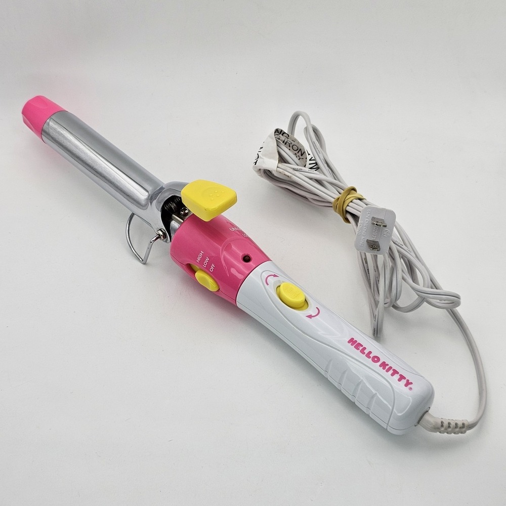Vintage HELLO KITTY Curling Iron Hot Styler Sanrio‎ 1" Barrel Hair Curler Tested